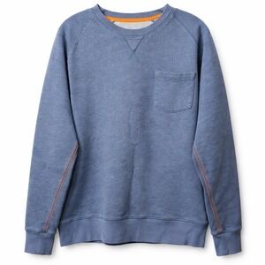 BODEN London Sweatshirt Sz L Blue Pullover Chest Pocket Athletic Sports Classic